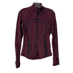 Lululemon Purple Full Zip Jacket Soft Swan Heathered Plum sz 4 Sweatshirt
